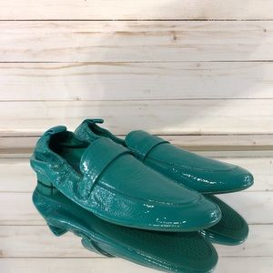 NIB Salvatore Ferragamo Lipari Aqua Patent Leather Loafers